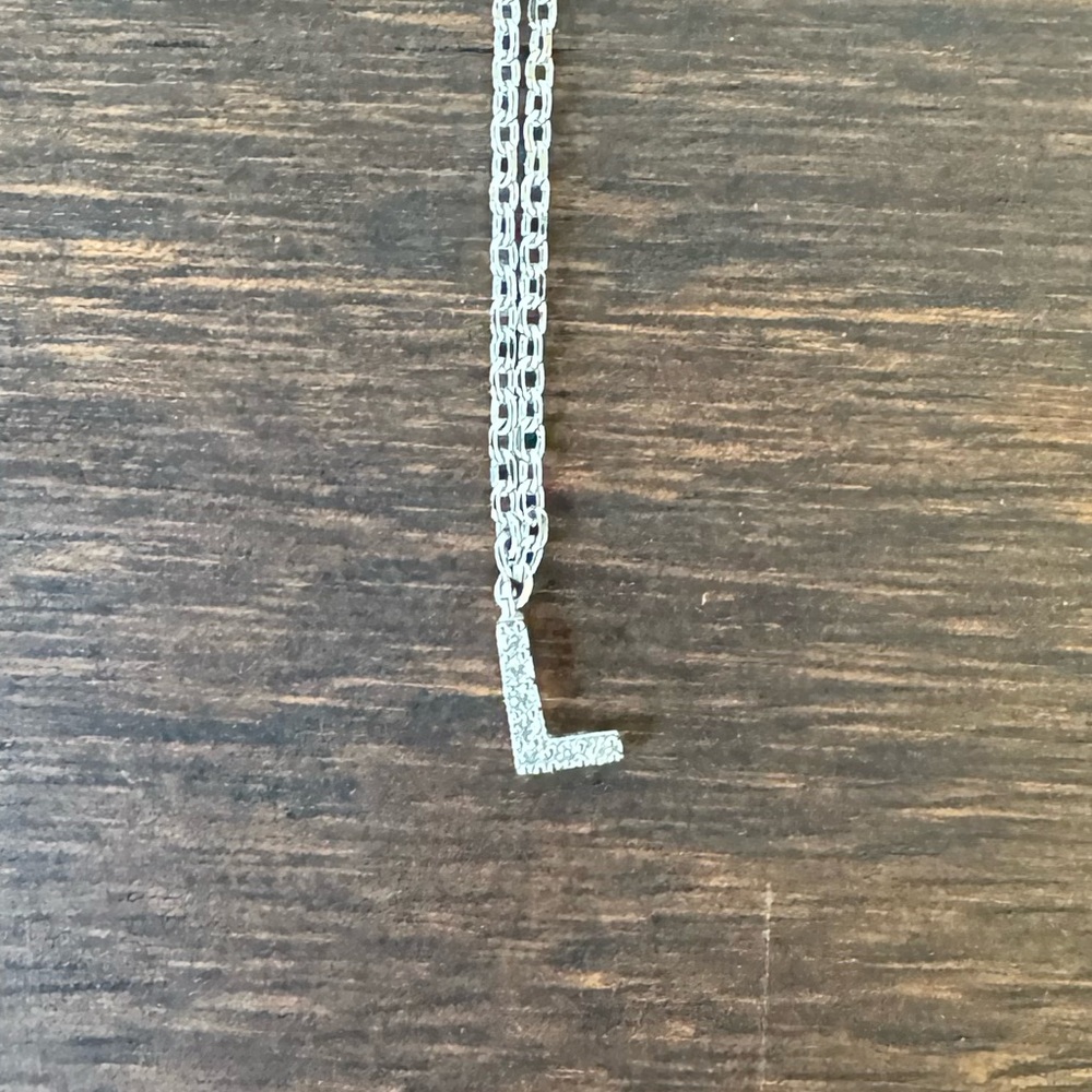 Pave Uppercase L Initial Necklace